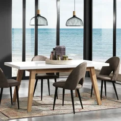 Tavolo da Pranzo Allungabile Fino a 270 cm in Mdf Laccato Bianco - Fedora