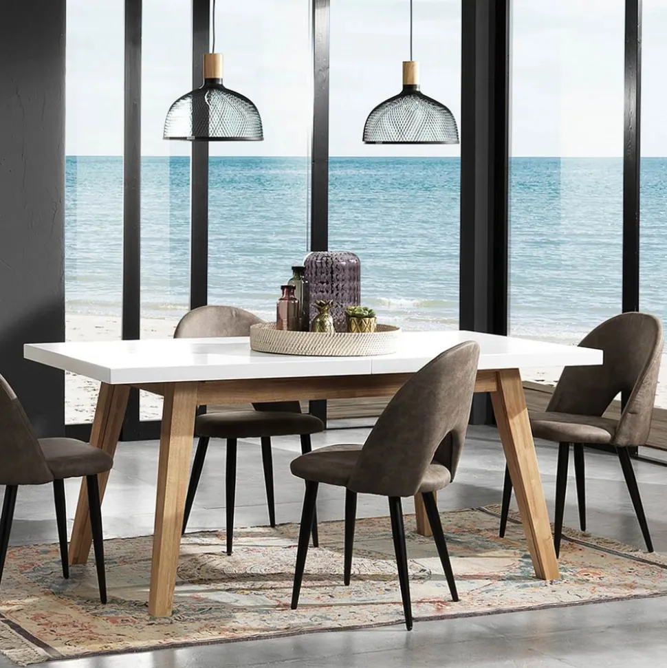 Tavolo da Pranzo Allungabile Fino a 270 cm in Mdf Laccato Bianco - Fedora