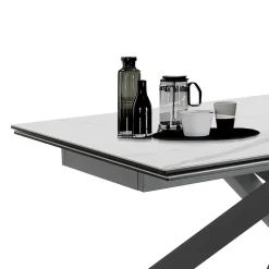 Tavolo da Pranzo Allungabile a 240 cm in Ceramica e Acciaio - Sollievo