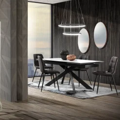 Tavolo da Pranzo Allungabile a 240 cm in Ceramica e Acciaio - Sollievo