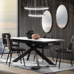 Tavolo da Pranzo Allungabile a 240 cm in Ceramica e Acciaio - Sollievo