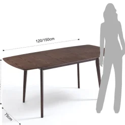 Tavolo da Pranzo Allungabile Fino a 150 cm in Mdf e Legno Massello - Decio