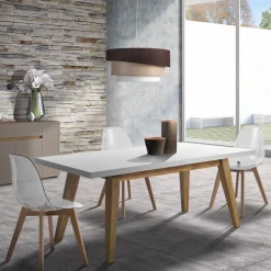 Tavolo da Pranzo Allungabile Fino a 315 cm in Mdf e Legno Massello - Paolo