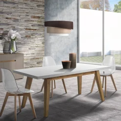 Tavolo da Pranzo Allungabile Fino a 315 cm in Mdf e Legno Massello - Paolo