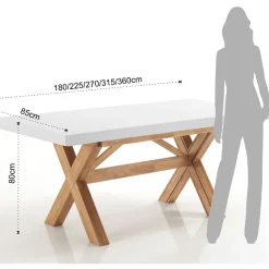 Tavolo da Pranzo Allungabile Fino a 360 cm in Legno Massello - Massimo