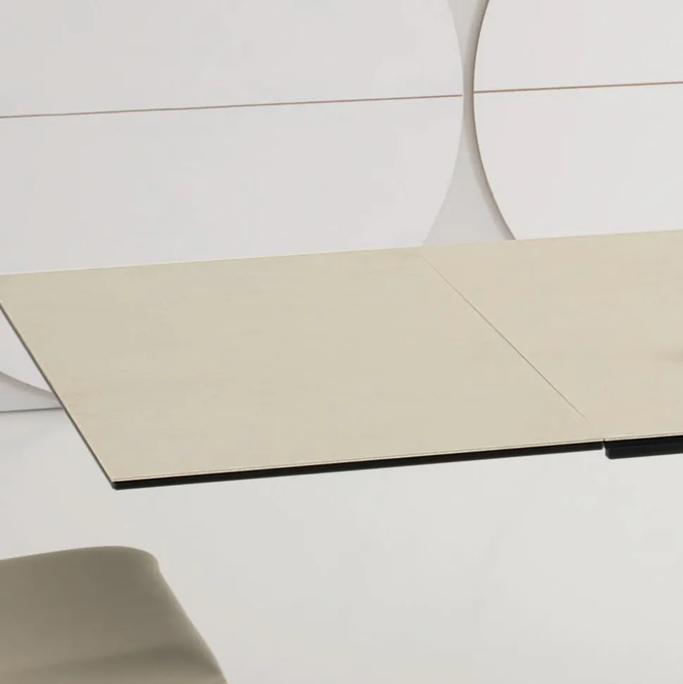 Tavolo da Pranzo Allungabile a 3 m in Ceramica e Gambe in Legno - Cesteo