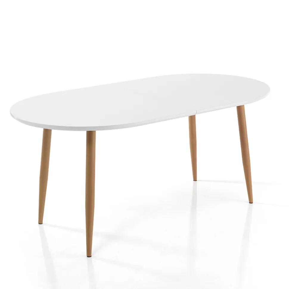 Tavolo da Pranzo Allungabile Fino a 220 cm in Mdf Bianco Opaco - Toledo
