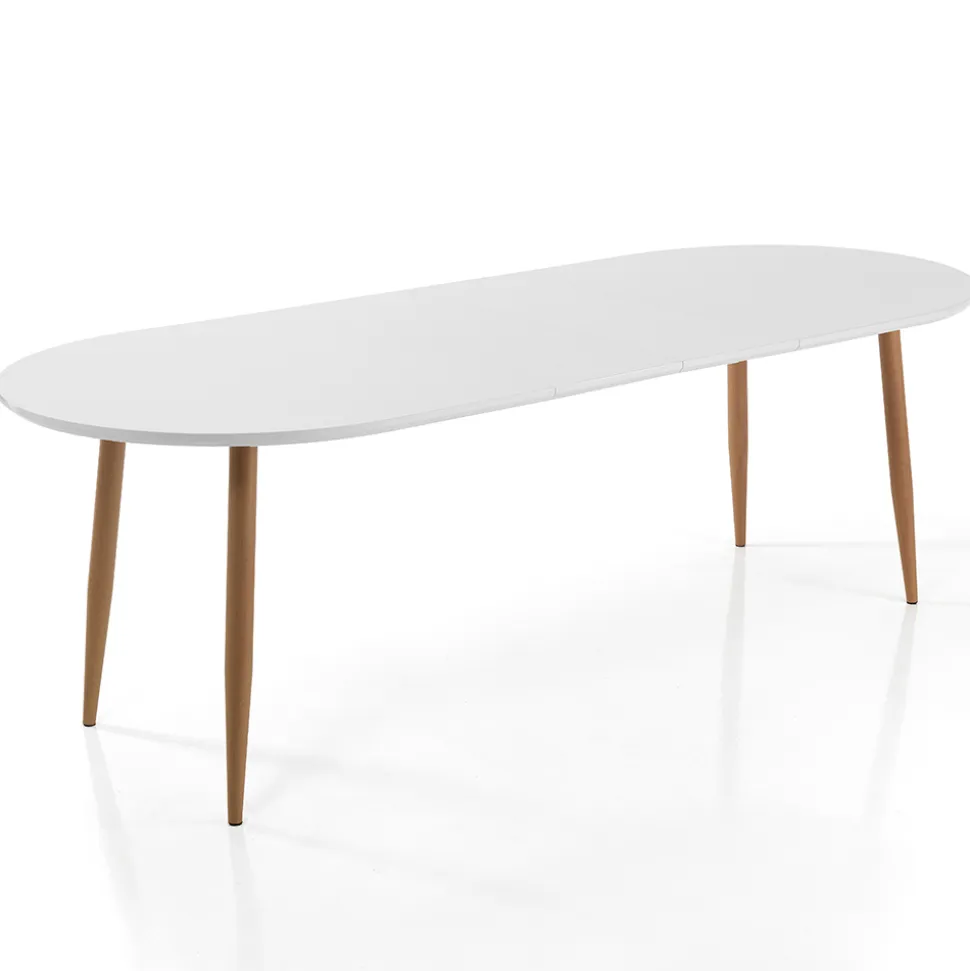 Tavolo da Pranzo Allungabile Fino a 220 cm in Mdf Bianco Opaco - Toledo