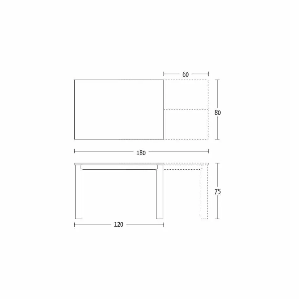 Tavolo da Pranzo Allungabile a 180 cm in Ceramica Made in Italy - Pitagora