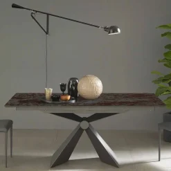 Tavolo da Pranzo Allungabile 298 cm in Metallo e Piano in Ceramica - Anaconda