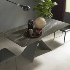 Tavolo da Pranzo Allungabile 298 cm in Metallo e Piano in Ceramica - Anaconda