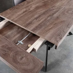 Tavolo da Pranzo Allungabile Fino a 260 cm in Legno Nobilitato e Metallo - Lukas