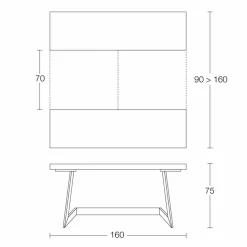 Tavolo da Pranzo Allungabile Fino a 160 cm in Legno Made in Italy - Eugenia