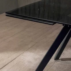Tavolo da Pranzo Allungabile Fino a 240 cm in Vetro Temperato Nero Fumè - Fener