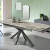 Tavolo da Pranzo Allungabile Fino a 240 cm in Metallo e Ceramica - Laryssa
