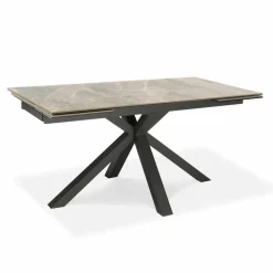 Tavolo da Pranzo Allungabile Fino a 240 cm in Metallo e Ceramica - Laryssa