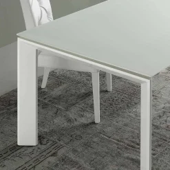Tavolo da Pranzo Allungabile,Piano in Vetro Temperato - Faleria