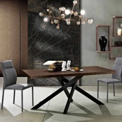 Tavolo da pranzo allungabile in legno melaminico made in Italy,Dionigi