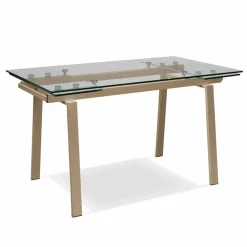 Tavolo da pranzo allungabile moderno in vetro, L140/200x P80 cm, Nardo