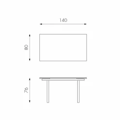 Tavolo da pranzo allungabile moderno in vetro, L140/200x P80 cm, Nardo