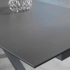 Tavolo da pranzo allungabile in vetro ceramica, l.160/240xp.90 cm, Bacco