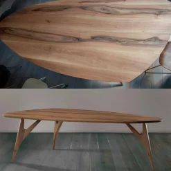 Tavolo da Pranzo, Artigianale, in Legno Massello di Noce Made in Italy - Nocino