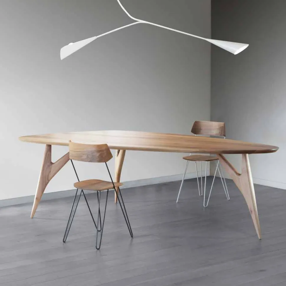 Tavolo da Pranzo, Artigianale, in Legno Massello di Noce Made in Italy - Nocino