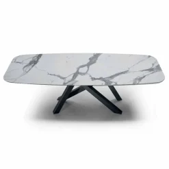 Tavolo da Pranzo con Piano in Ceramica Made in Italy Pregiato - Settimmio