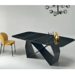 Tavolo da Pranzo con Piano in Ceramica Effetto Marmo Made in Italy - Mirco