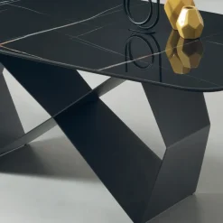 Tavolo da Pranzo con Piano in Ceramica Effetto Marmo Made in Italy - Mirco