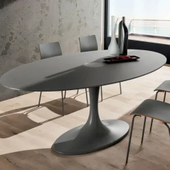 Tavolo da Pranzo con Piano in Vetro Laccato Made in Italy, di Qualità - Brontolo