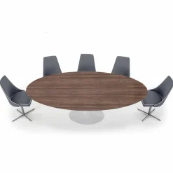 Tavolo da Pranzo con Piano Ovale in Laminato HPL Made in Italy - Dollars
