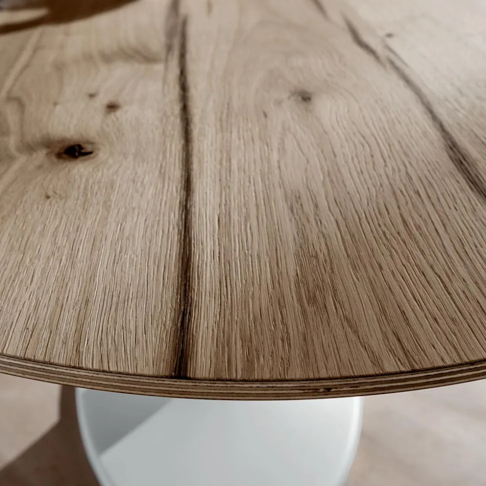 Tavolo da Pranzo con Piano Ovale in Multistrato Made in Italy - Brontolo