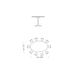 Tavolo da Pranzo con Piano Ovale Impiallacciato Made in Italy Pregiato - Dollars