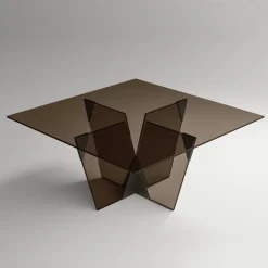 Tavolo da Pranzo con Piano Quadrato e Base in Vetro Made in Italy - Tiseo