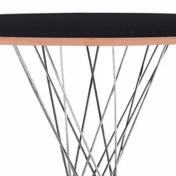 Tavolo da Pranzo con Piano Rotondo in Laminato Nero Made in Italy - Plaza