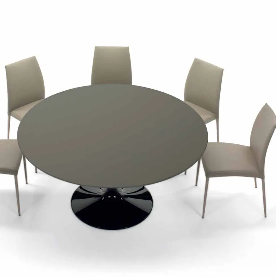 Tavolo da Pranzo con Piano Rotondo in Fenix Made in Italy Alta Qualità - Dollars