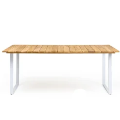 Tavolo da Pranzo da Esterno con Piano in Teak Naturale Spazzolato - Mistral