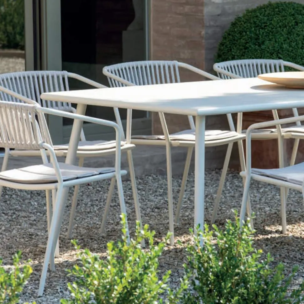Tavolo da Pranzo da Esterno Rettangolare in Acciaio Zincato Made in Italy - Elvia