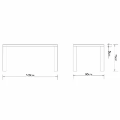Tavolo da pranzo design moderno in rovere massello, L160xP90cm, Loran