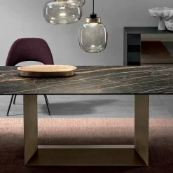 Tavolo da Pranzo di Design Allungabile Ceramica e Metallo Made in Italy – Moro