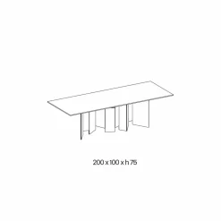 Tavolo da Pranzo di Design in Ceramica e Base Vetro Fumè Made in Italy – Random