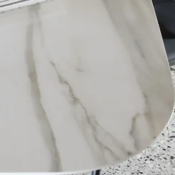 Tavolo da Pranzo Ellittico in Acciaio e Ceramica Lucida Florim - Gelsino