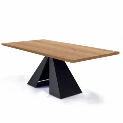 Tavolo da Pranzo Impiallacciato con Base in Acciaio Made in Italy - Dalmata