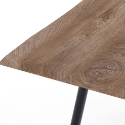Tavolo da Pranzo in Acciaio con Piano in Mdf Finitura Quercia - Gherardo