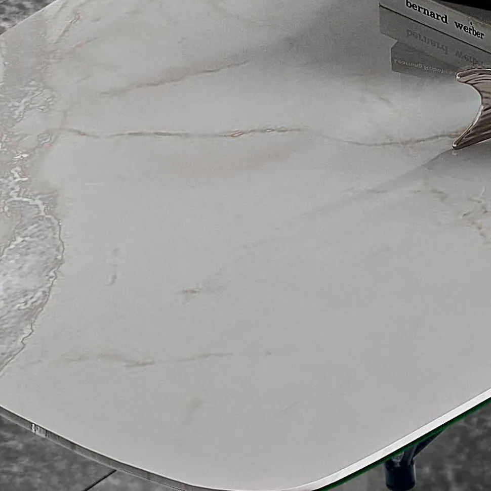 Tavolo da Pranzo in Ceramica e Acciaio Made in Italy Alta Qualità - Ezzellino