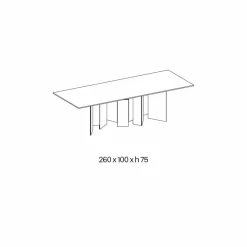 Tavolo da Pranzo in Ceramica e Base in Vetro Extrachiaro Made in Italy – Random