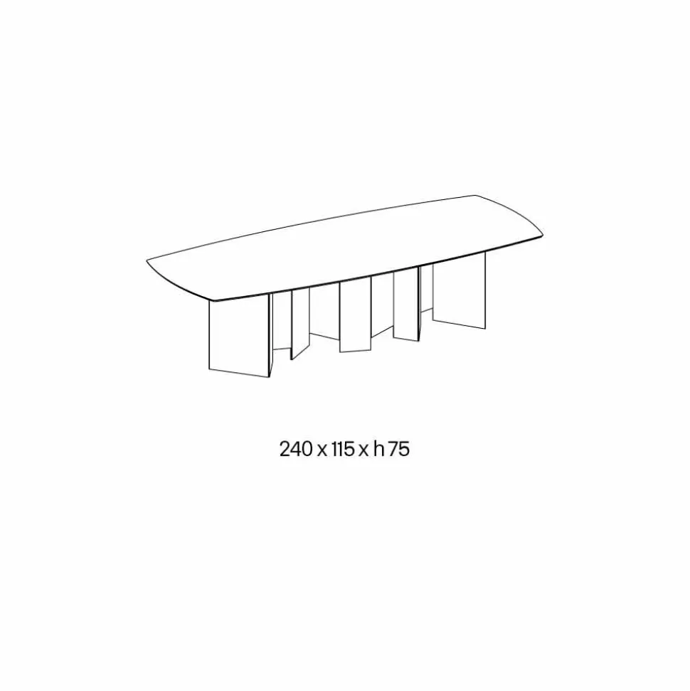 Tavolo da Pranzo in Ceramica e Base in Vetro Extrachiaro Made in Italy – Random