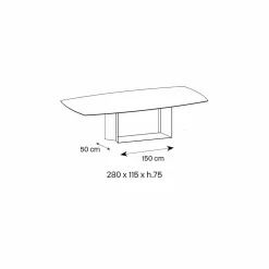 Tavolo da Pranzo in Ceramica Emperador e Metallo Bronzo Made in Italy – Moro