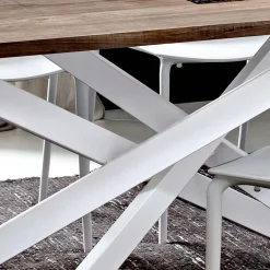 Tavolo da Pranzo in Hpl con Base in Metallo Made in Italy, Pregiato - Carlino